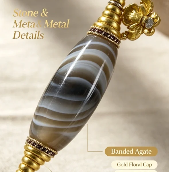 Wealth Eye Dzi Banded Agate Necklace