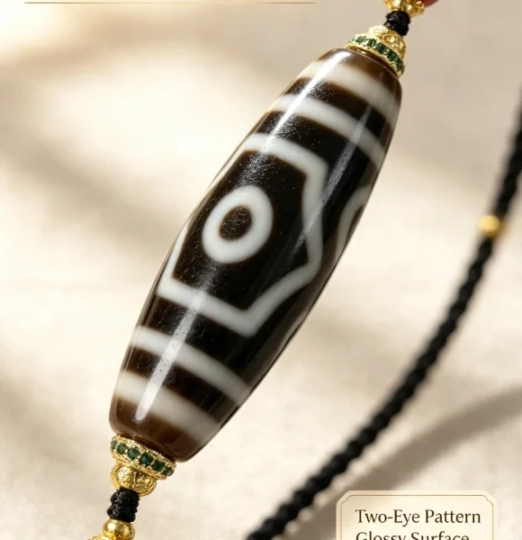 Three-Eye Dzi Wealth & Support Pendant Necklace