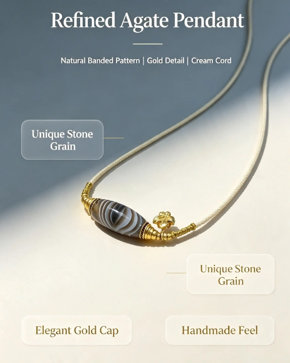 Wealth Eye Dzi Banded Agate Necklace - Image 4