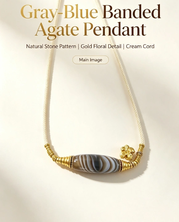 Wealth Eye Dzi Banded Agate Necklace - Image 5