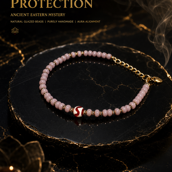 6mm Red Tiger Fang Glass Bead Bracelet