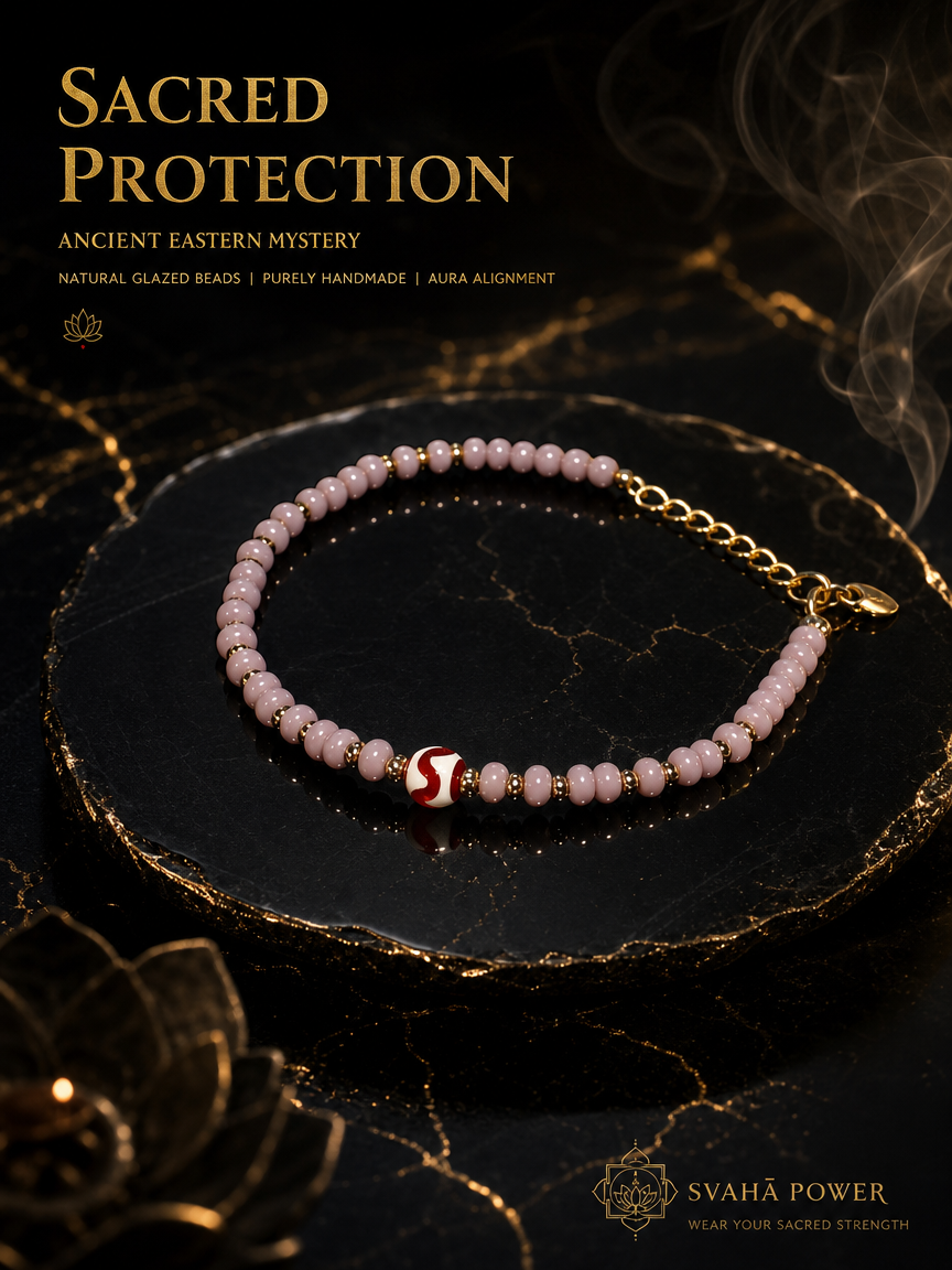 6mm Red Tiger Fang Glass Bead Bracelet