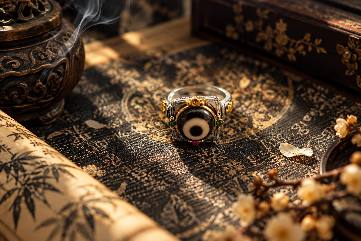 Mandala Copper Inlaid Ring