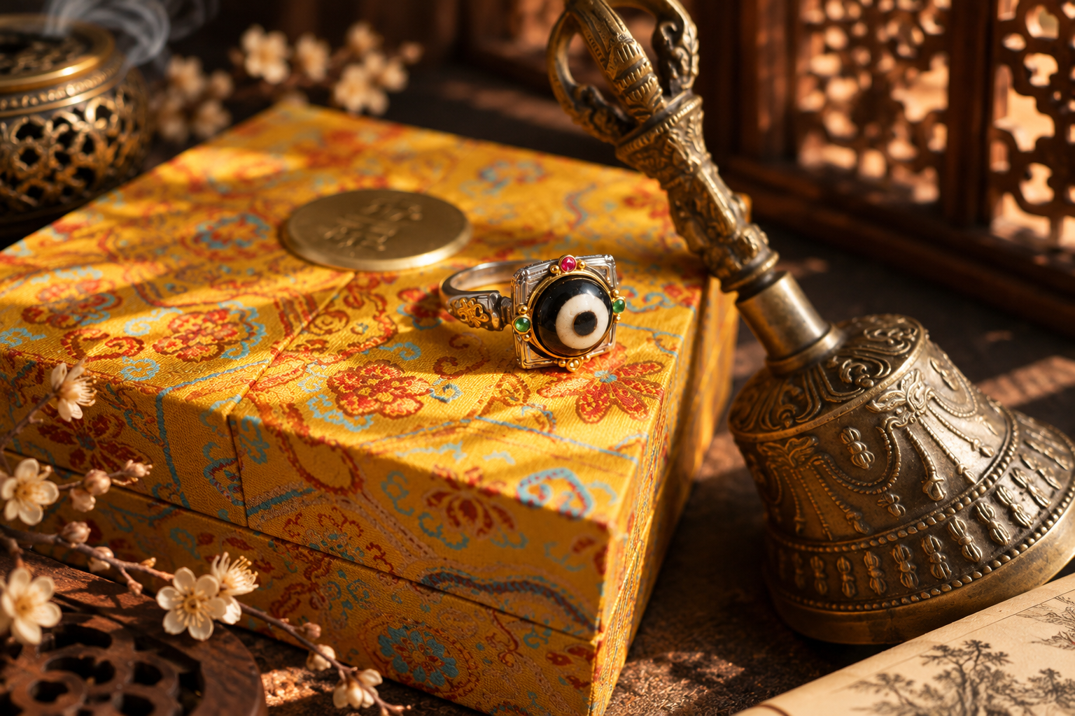 Mandala Copper Inlaid Ring - Image 2