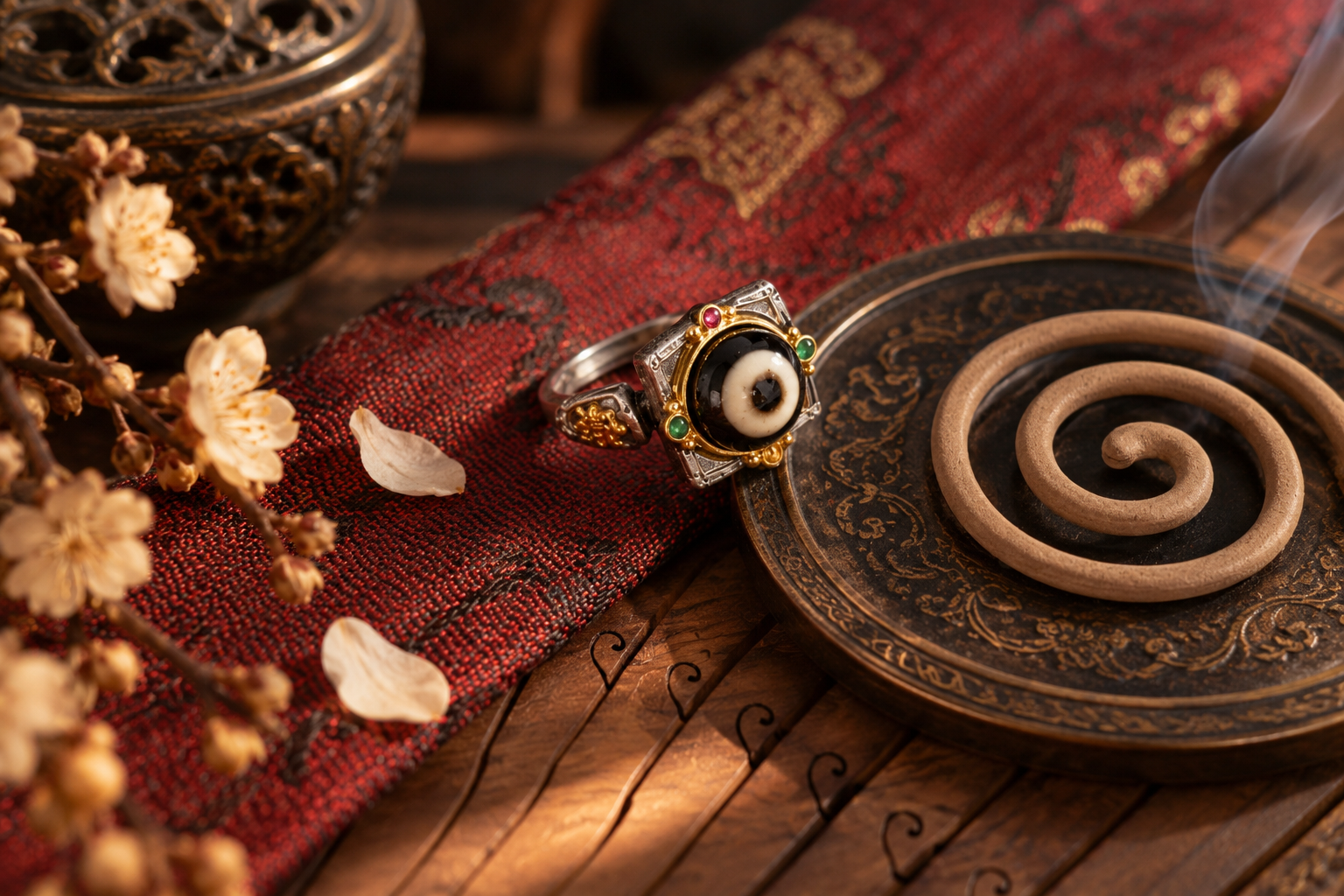 Mandala Copper Inlaid Ring - Image 3