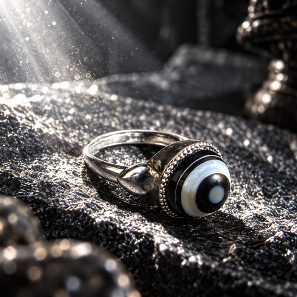 Natural Eye Stone Ring, Spiritual Protection Amulet Ring